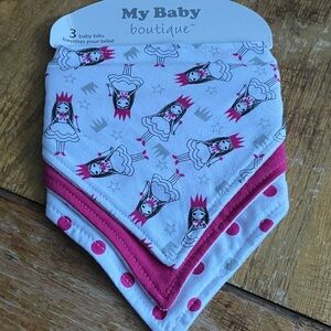 Princess Bib Set - Pink and White